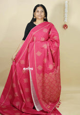 Queen's Pink - Chithiram - Soft printed Paper Silk Saree with Kolam prints